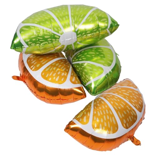 jojofuny 4Pcs Obst Folie Ballon Zitrone Orange Luftballons Obst Scheiben Luftballons Hawaii Dekoration Hochzeit Kinder Geburtstag Foto Requisiten von jojofuny