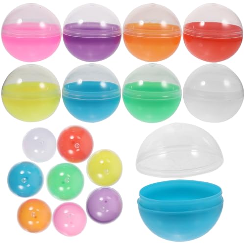 jojofuny 50 Stücke Lotterie Kugeln Bälle zum Öffnen Befüllen Bunt Bingo Kugeln Ersatz 4.5CM Teilbare Plastikkugeln Leere Runde Kapseln Lottobälle Tischtennisbälle Gewinnspiel Glücksspiel Spiel von jojofuny