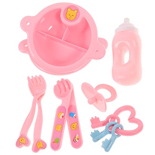 jojofuny Babypuppe Fürsorgliches Spielzeug Zubehör Für Babypuppen Baby Puppen Babypuppenflaschen Puppenhauszubehör Futterteller Spielzeug Hochstuhl Für Babypuppen Spielset Kind Pflege von jojofuny