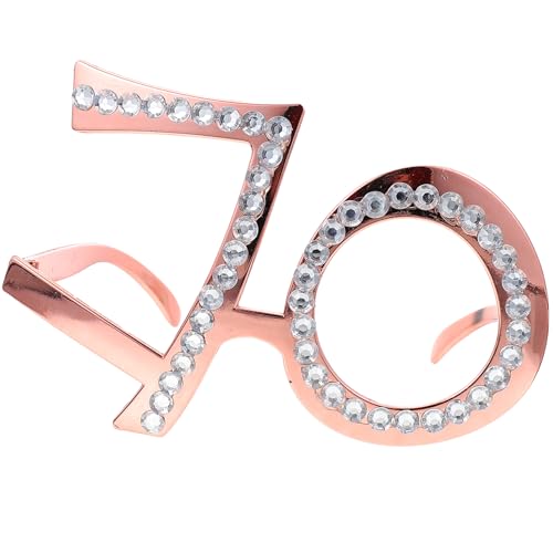 jojofuny Geburtstagsaccessoires Brille Zum 70. Geburtstag 70 Jahre Brille Mit Strasssteinrahmen Lustige Partybrille Fotokabinen-Requisiten Für Partydekorationen Zum 70. Jahrestag von jojofuny