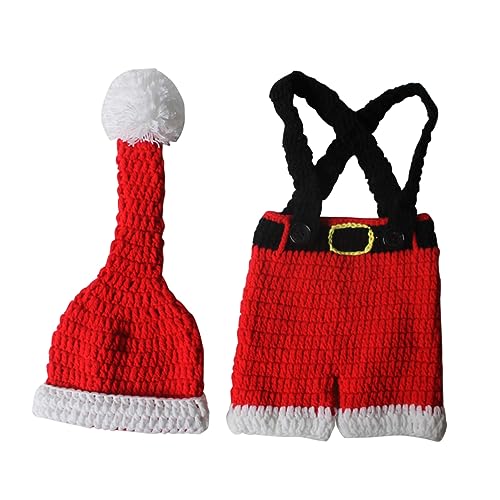 jojofuny Satz Weihnachtsmütze Weihnachten Kleidung Babykleidung für Weihnachten Festliche Kleidung für Weihnachtskleidung für Kinderfotografie Neugeborene hüte Outfit Kostüm von jojofuny