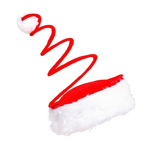 jojofuny Weihnachten Santa Cosplay Kostüm Weihnachtsfest-bevorzugungen Weihnachten Dress up Zubehör Neuheit Weihnachtsmützen Weihnachtsmann Mütze Spirale Weihnachtsmütze Kind Feder Spule von jojofuny