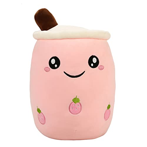 jojofuny Wärmer Stofftiere Erdbeere Erwachsene Liebhaber Beruhigend Niedlich Kissen Hand Premium für Hintergrund cm Tasse Kinder Plushie Baumwolle Rosa Milch Tee Geburtstag Lieblich Blase von jojofuny