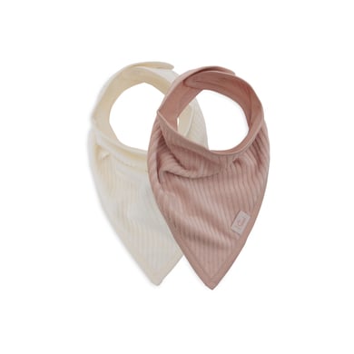 jollein Bandanalätzchen 2er-Pack Velvet Rib Wild Rose/Ivory von jollein