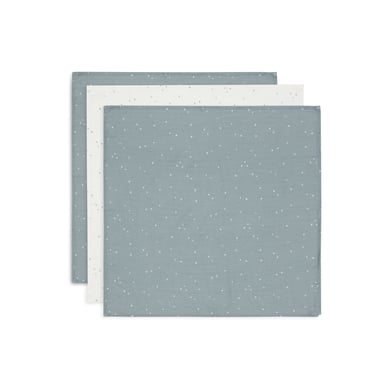 jollein Spucktuch 3er-Pack Twinkling Sea Green 70 x 70 cm von jollein