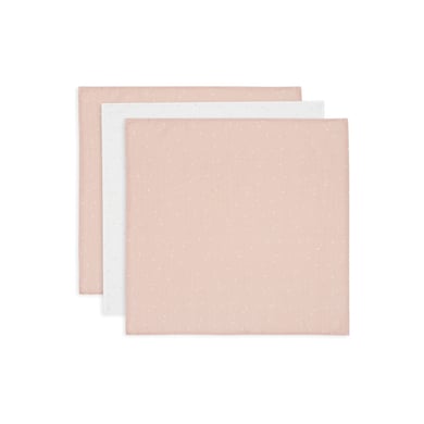 jollein Spucktuch 3er-Pack Twinkling Wild Rose 70 x 70 cm von jollein