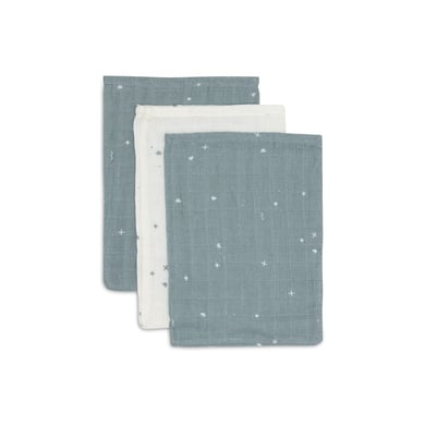 jollein Waschlappen Hydrophil Twinkling Sea Green 3er-Pack 15 x 20 cm von jollein