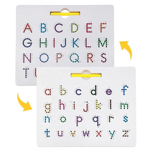 2-in-1 Magnetische Alphabet Letter Tracing Board, Magnetische Alphabet-Zeichenbrett, Magnetische Groß- Und Kleinbuchstaben Diagrammtafel, ABCBuchstaben Kinder Zeichenbrett Mit StylusPens Für Kind von jopiuieo