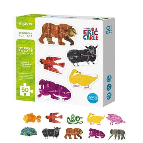 jopiuieo 2 Tierpuzzles für Kleinkinder, Bunte Tierformenpuzzles | Kognitionsspielzeug-Set für Kinder | Lustiges pädagogisches Lernspielzeug für, Mädchen, Kinder, Kinder von jopiuieo