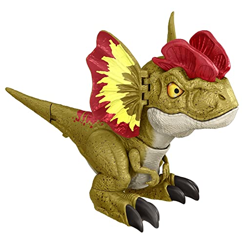 Jurassic World: Dominion Uncaged Rowdy Roars Dilophosaurus Interactive Electronic Dinosaur Figure with Motion Chomp & Sound Touch Response, Gift for Kids Ages 4 Years & Older von Mattel