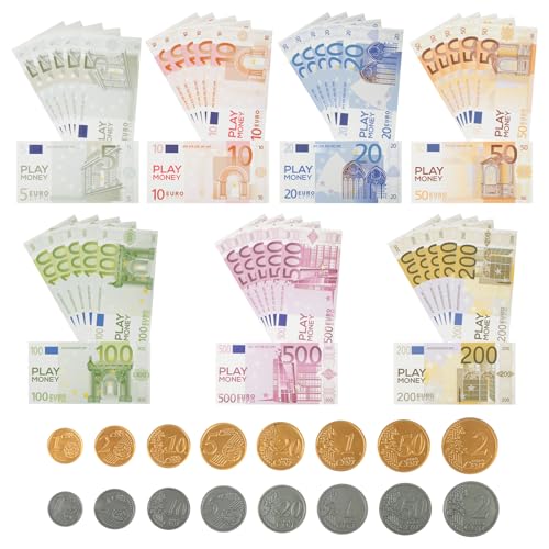 207 Stück Spielgeld Euro Scheine Falschgeld, Filmgeld Geldscheine, Fake Money, Spiel Geld,Kinder Geld, Fake Copy Dollar Money für Party Money Gun von jwogngls