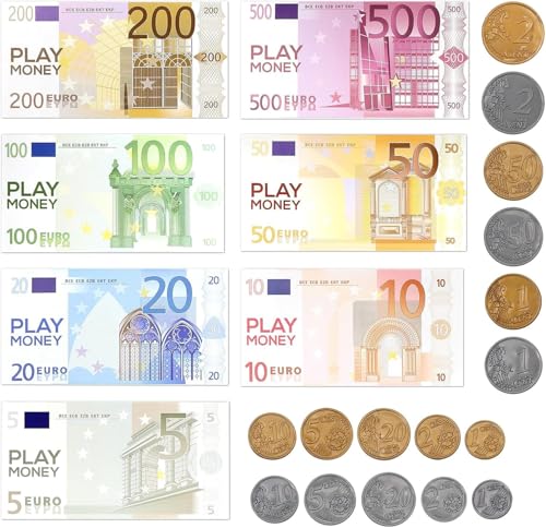 207 Stück Spielgeld Euro Scheine Falschgeld, Filmgeld Geldscheine, Fake Money, Spiel Geld,Kinder Geld, Fake Copy Dollar Money für Party Money Gun von jwogngls