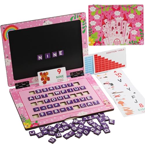 jyibinee Kreatives Spielspielzeug für Jungen und Mädchen, interaktiv, pädagogisch, für Kinder, Mein erster Laptop, Kleinkind, magnetisches Holz-Zeichenbrett, zum Lernen, 2–7 Jahre alt, ohne Bil von jyibinee