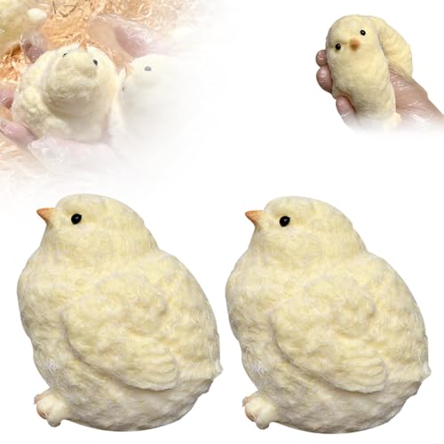 Chick Squeeze Toy, 2025 Neuestes Anti Stress Spielzeug Squishy Toy, Handmade Silikon Squishy Chick Ultra Soft Squishy Fidget Toys für Kinder (Gelb, 2 PCS) von kailisi