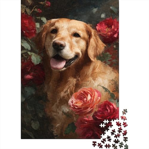 Golden Retriever 38x26cm/1000pcs Puzzle, Lernspiel Impossible Rote Rose Herausforderungsspielzeug Für Erwachsene Teenager Golden Retriever 38x26cm/1000pcs Puzzle, Lernspiel Impossible Rote Rose Herausforderungsspielzeug Für Erwachsene Teenager von kaiyun