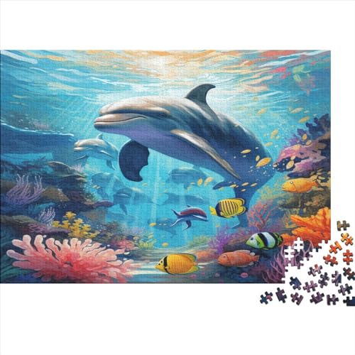 Dolphins 1000 Teile Animals Puzzles Für Erwachsene Educational Game Geburtstag Family Challenging Games Home Decor Stress Relief 1000pcs (75x50cm) von karMalucky