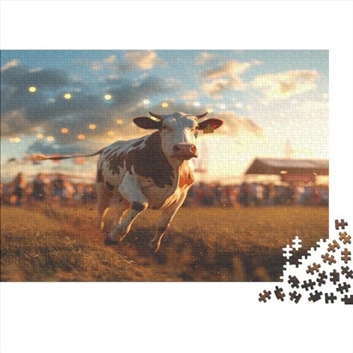 Running of The Bull 1000 Teile Animal Puzzles Für Erwachsene Moderne Wohnkultur Family Challenging Games Geburtstag Lernspiel Stress Relief 1000pcs (75x50cm) von karMalucky