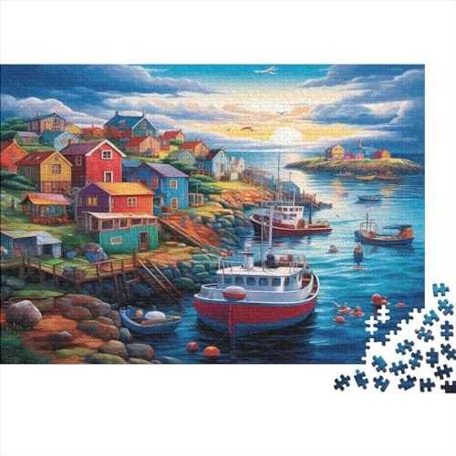 Sunset Over The Harbour 1000 Teile View Puzzles Für Erwachsene Educational Game Geburtstag Family Challenging Games Home Decor Stress Relief 1000pcs (75x50cm) von karMalucky