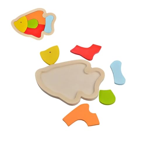 kayasan kids Lernspielzeug für Kleinkinder, entwickelt motorische Fähigkeiten Lernspielzeug, visuelle Kreativität Vorschule Spiel Holzmaterial Alter 3 Jahre Oben, 20x18x1cm, Fish von kayasan kids