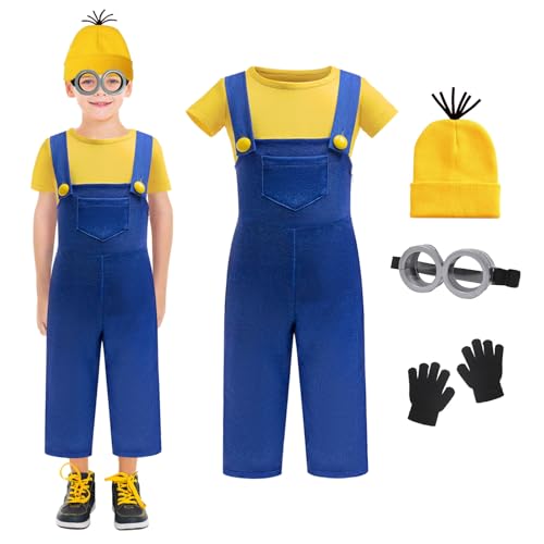 keaiyouhuo Kinder Halloween Kostüm für Mädchen Movie Jumpsuit Kostüm mit Schutzbrille und Hut Cospaly Weihnachtsfeier Dress Up von keaiyouhuo