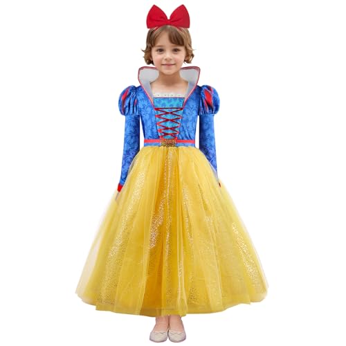 keaiyouhuo Prinzessinnen Kostüm für Mädchen Prinzessinnen Verkleidung Kinder Halloween Cosplay Geburtstagsparty Verkleiden mit Stirnband von keaiyouhuo