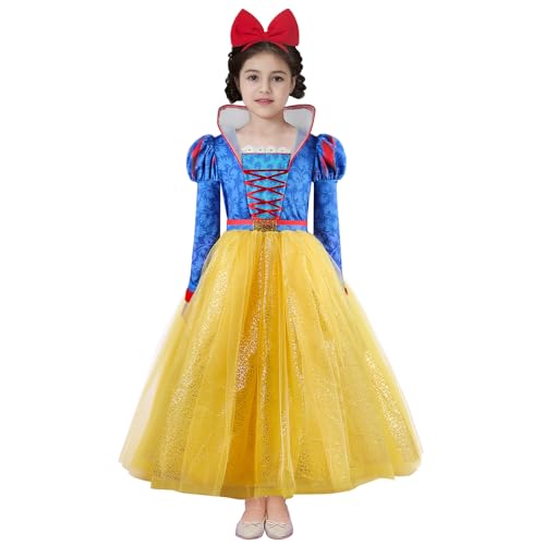 keaiyouhuo Prinzessinnen Kostüm für Mädchen Prinzessinnen Verkleidung Kinder Halloween Cosplay Geburtstagsparty Verkleiden mit Stirnband von keaiyouhuo