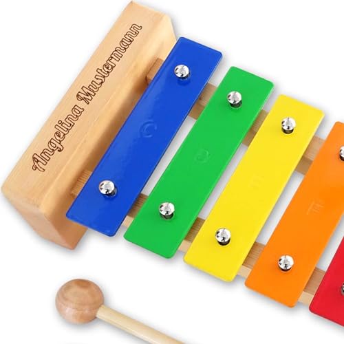 keepdrum KGS Pro personalisiertes Glockenspiel mit Wunsch-Text oder Namens-Gravur als Musik-Geschenkidee von keepdrum