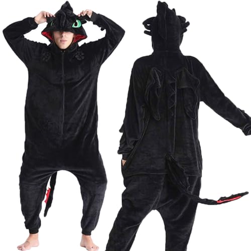 kejoyoucos Damen Drache Onesie für Erwachsene Pyjama Tier Jumpsuit Halloween Weihnachten Cosplay Kostüme Homewear von kejoyoucos