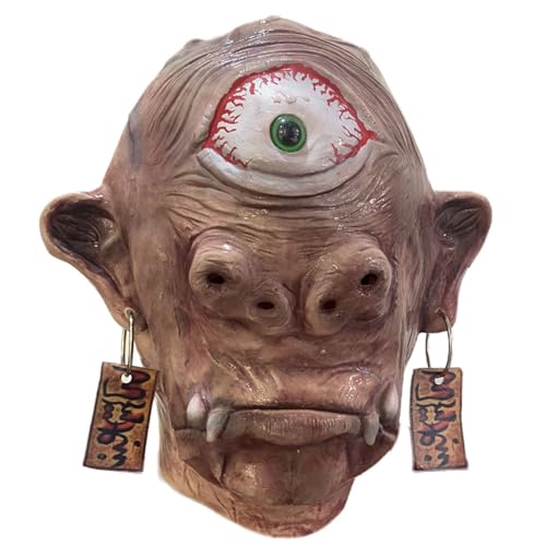 kejoyoucos Ork Maske,Einäugig Teufel Maske Horror Alien Maske Karneval Halloween Cosplay Lustige Fasching Props (one eye, One Size) von kejoyoucos