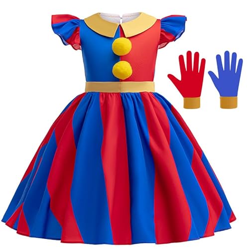 kejoyoucos Zirkus Clown Kostüm Halloween Kostüm Kinder Cosplay Kleid für Mädchen Karnevals Party (110) von kejoyoucos