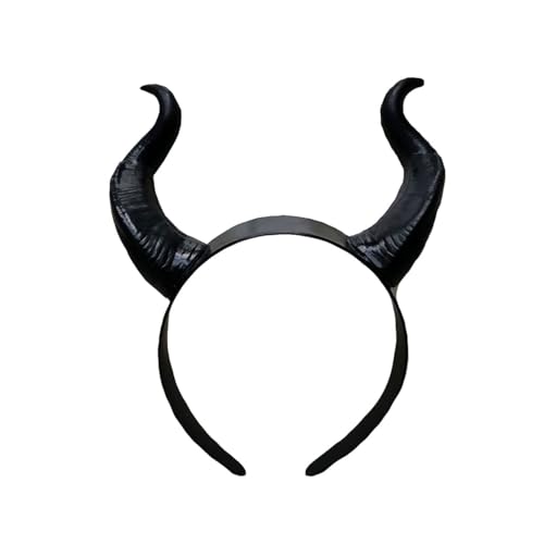 keland Halloween Kostüm Gothic Maleficent Hörner Haarreif Kopfschmuck Cosplay(W-Schwarz) von keland