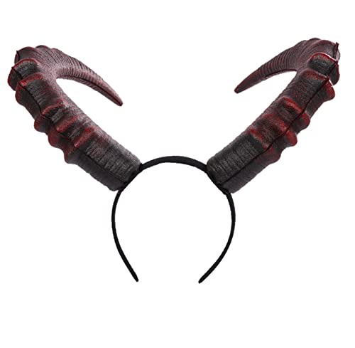 keland Dämonen Hörner Kopfschmuck Schaumstoff Teufelshörner Demon Horns für Damen Herren Halloween (Rot) von keland