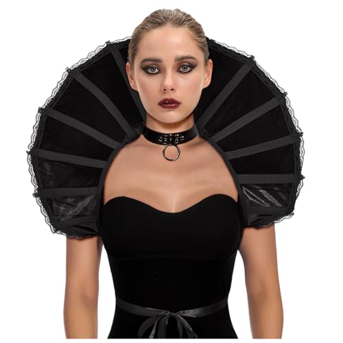 keland Damen Gothic Samt Kragen Viktorianischer Kragen Vampir Halloween Cosplay (Z-Schwarz) von keland