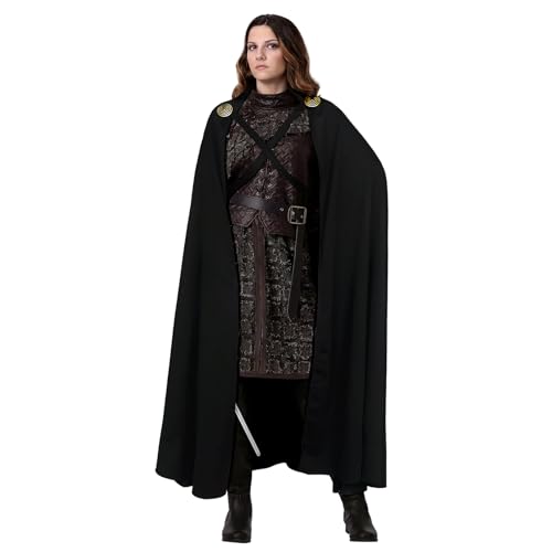 keland Mittelalter Umhang Cape für Halloween Cosplay mit Wikinger Broschen (Z-Schwarz) von keland