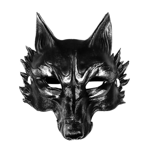 keland Werwolf Maske Wolf Maske Halloween Horror Wolfsmaske Tier maske (B-Silber) von keland