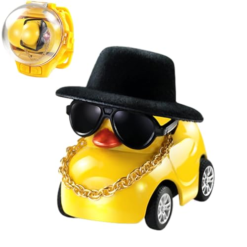 keloppasit Ferngesteuerte Autouhr, ferngesteuertes Autouhr für Kinder - 5,5 G Yellow Duck Watch-gesteuertes RC-Auto mit LED-Licht,USB-Aufladung, Silikonarmband, Rennuhr, Autospielzeug für und Mädchen von keloppasit