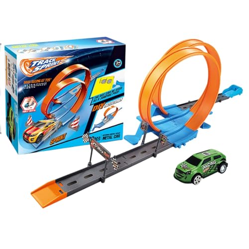 keloppasit Flexibles Schienenauto,Flexibles Schienenspielzeugauto,Press and Go Car Toys Rennstrecken-Autospielzeug - Flexible Straßenspiele, lustiges Spielzeug mit flexiblen Gleisen für Weihnachten, von keloppasit