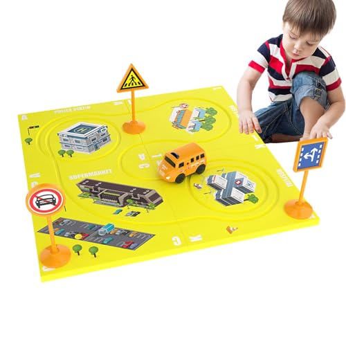 keloppasit Puzzle-Rennwagen-Schienenset, Eisenbahnwaggon-Puzzle-Schiene | Puzzle Racer Kinder-Autobahn-Set | Elektrisches Puzzle-Rennwagen-Set, kreatives Straßen-Puzzle-Schienenfahrzeug von keloppasit