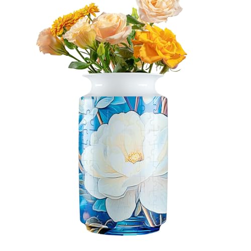 keloppasit Puzzle-Vase für Heimdekoration, 3D-Kunst-Puzzle-Vase - Gebogenes Design Blumenvase Puzzles Basteln - Desktop-Puzzle, getrocknete Blumenvase, Dekoration für Kinder, Freunde, Familie von keloppasit