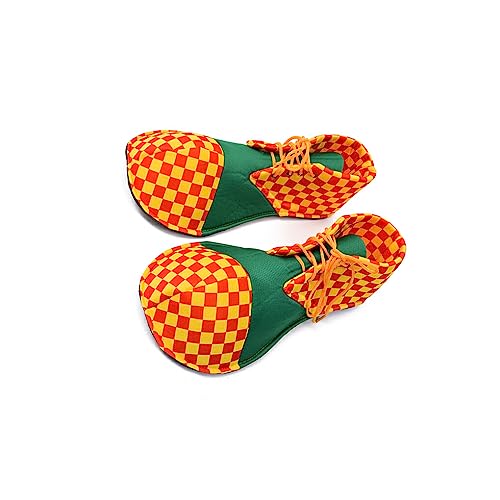 kesurpae 1 Paar Cosplay Fancy Schuhe Unisex Party Club Urlaub Festival Leistung Kostüm Dekorative Requisiten Zubehör für, Orangefarbenes Plaid von kesurpae