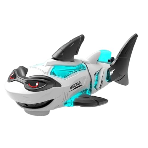 kesurpae Frei Schwimmen Roboter Lichter für Kinder Hai Spielzeug für Gaming Spielzeug Roboter Fisch Roboter Fisch mit Funktion Flipazoo, Weiß, AA Batterien von kesurpae