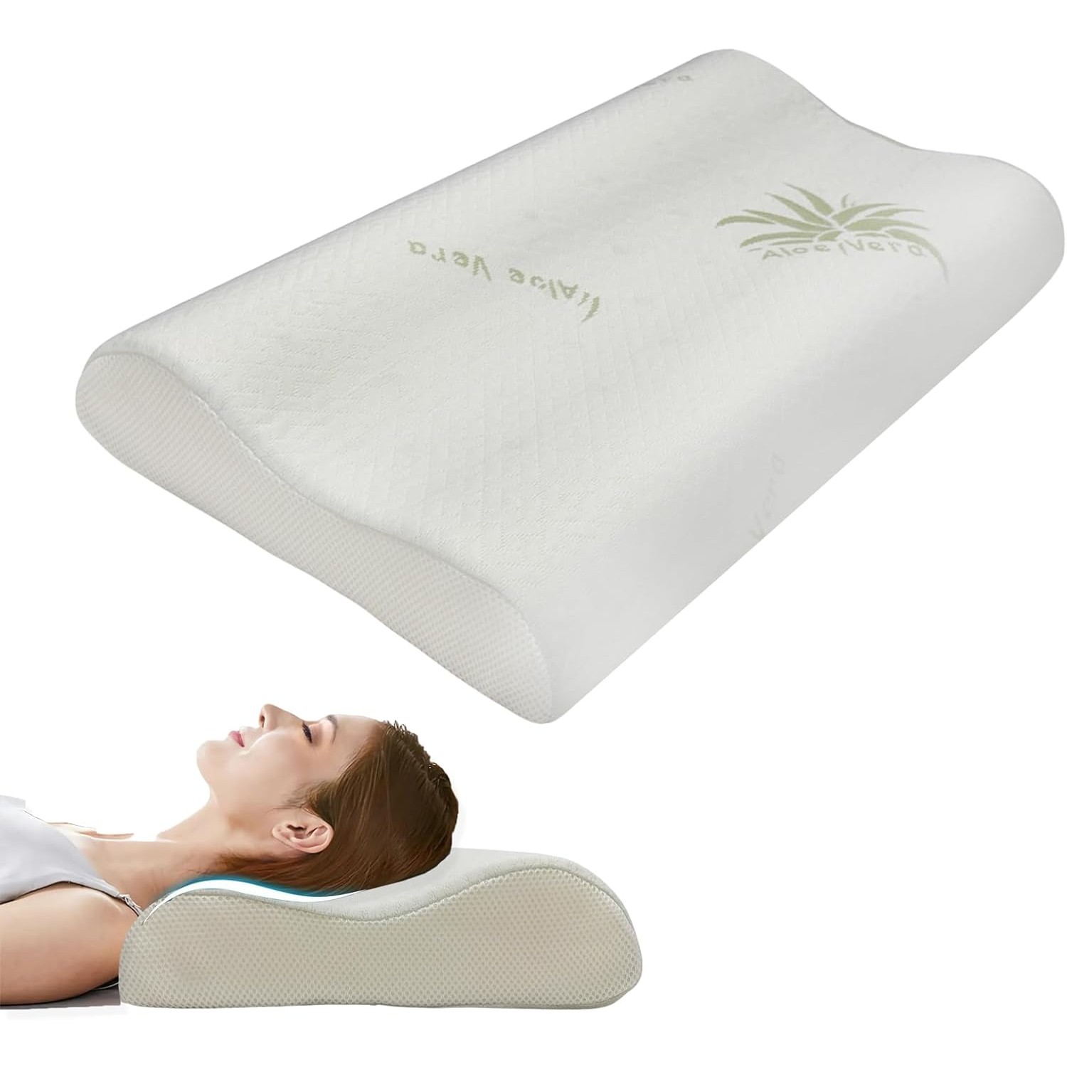 Cuscino Cervicale Letto Adulto Kiby in Memory Foam Aloe Vera von kiby