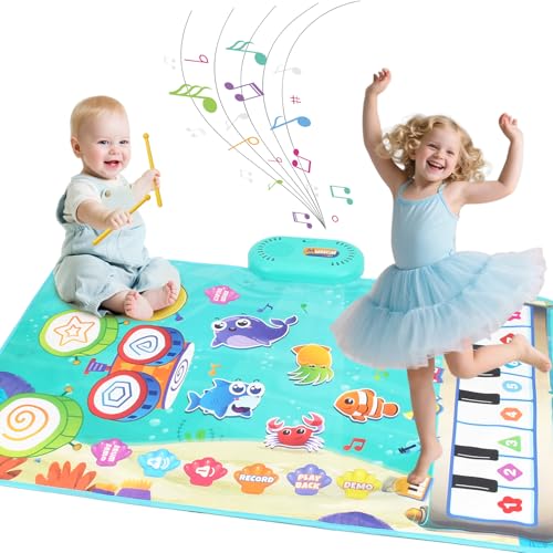 Kidmance Baby Spielzeug ab 1 Jahr, Musikmatte für Babys mit Klavier, Trommel und 6 Meeres-Tieren, Kinder von 1 bis 3 Jahren (Geburtstag, Weihnachten, Ostergeschenke) Kidmance Baby Spielzeug ab 1 Jahr, Musikmatte für Babys mit Klavier, Trommel und 6 Meeres-Tieren, Kinder von 1 bis 3 Jahren (Geburtstag, Weihnachten, Ostergeschenke) von kidmance