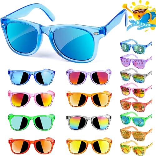 kiimiipa 8pcs Kinder Sonnenbrille,Partybrillen,Kindersonnenbrille,Sonnenbrille Kinder,Party Sonnenbrille,Sonnenbrille Party,Party Gadgets,Sonnenbrille Kinder 2 3 4 5 6 7 8 9 10 11 12+ Jahre (8) von kiimiipa