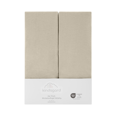 kindsgard Wickelauflagenbezug bekjelig 2er-Pack 85 x 75 cm beige von kindsgard