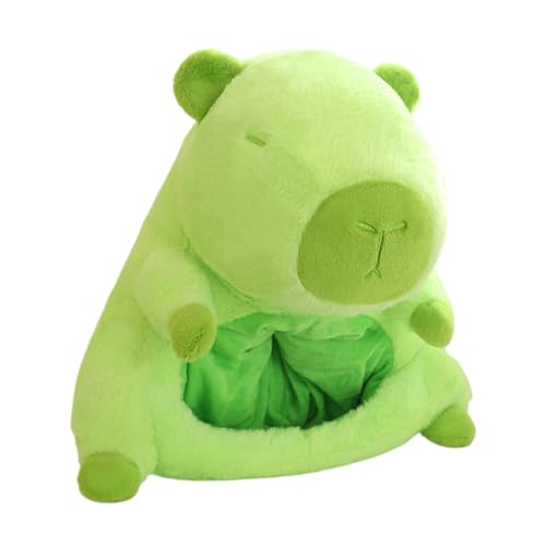 kinrguiyuez Niedliche Capybara-Kopfbedeckung, weiche Capybara-Plüsch-Kopfbedeckung, niedliche Spielrequisiten, Kopfmaske, gefüllte Kopfbedeckung, Neuheit, Halloween, Weihnachten, Cosplay, von kinrguiyuez