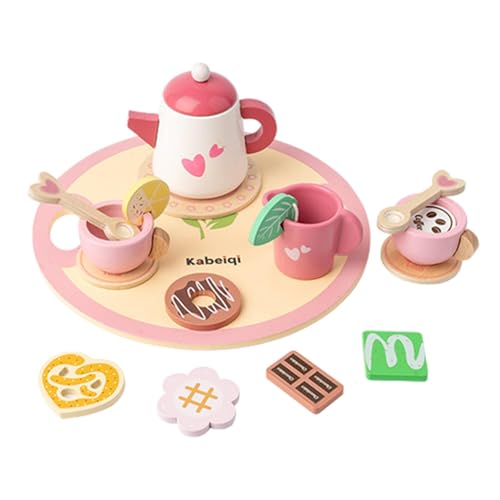 Entzückendes Design-Teeparty-Set, Kinderküchen-Rollenspielset, Teeservice, Rollenspiel-Essen, Dessert-Kekse für kleine Mädchen,, Zuhause, drinnen, Mehrfarbig von kivrimlarv