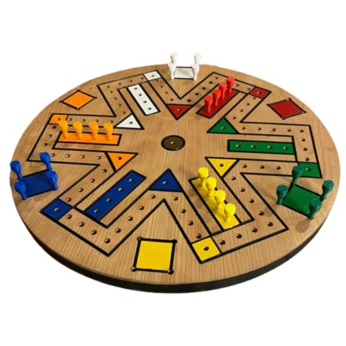 Fast Track Game, Double Sided Wooden Board Game, Large Marble Board Game, Family Game for 3-6 Players, Original Marble Game, Fun Board Game for Kids Teens Adults, Painted Wooden Board Game von kivrimlarv