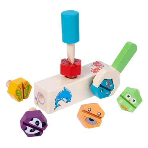 Kinder-Farbspielzeug, Muttern-Bolzen-Spiele, Pädagogisches Kleinkind-Schraubenspielzeug, Sichere Holzmaterialien, Pädagogische Muttern-Bolzen-Spiele, Kreative Spielzeit, Kinder-Farbspielzeug von kivrimlarv