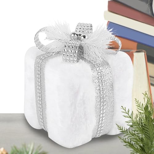 Soft Holiday Plush Toy, Christmas Tree Decoration Stuffed Box, Plush Christmas Box Decors, Christmas Plush Decoration Dolls 5.91x5.91x5.91 for Home Decorations (White, Brown) von kivrimlarv